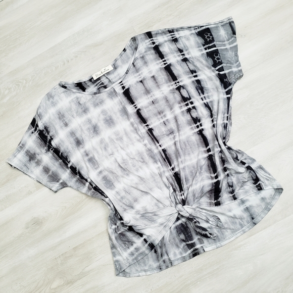 NEW Vine & Love Tie Front Tie Dye Tee Top sz M - Picture 8 of 12